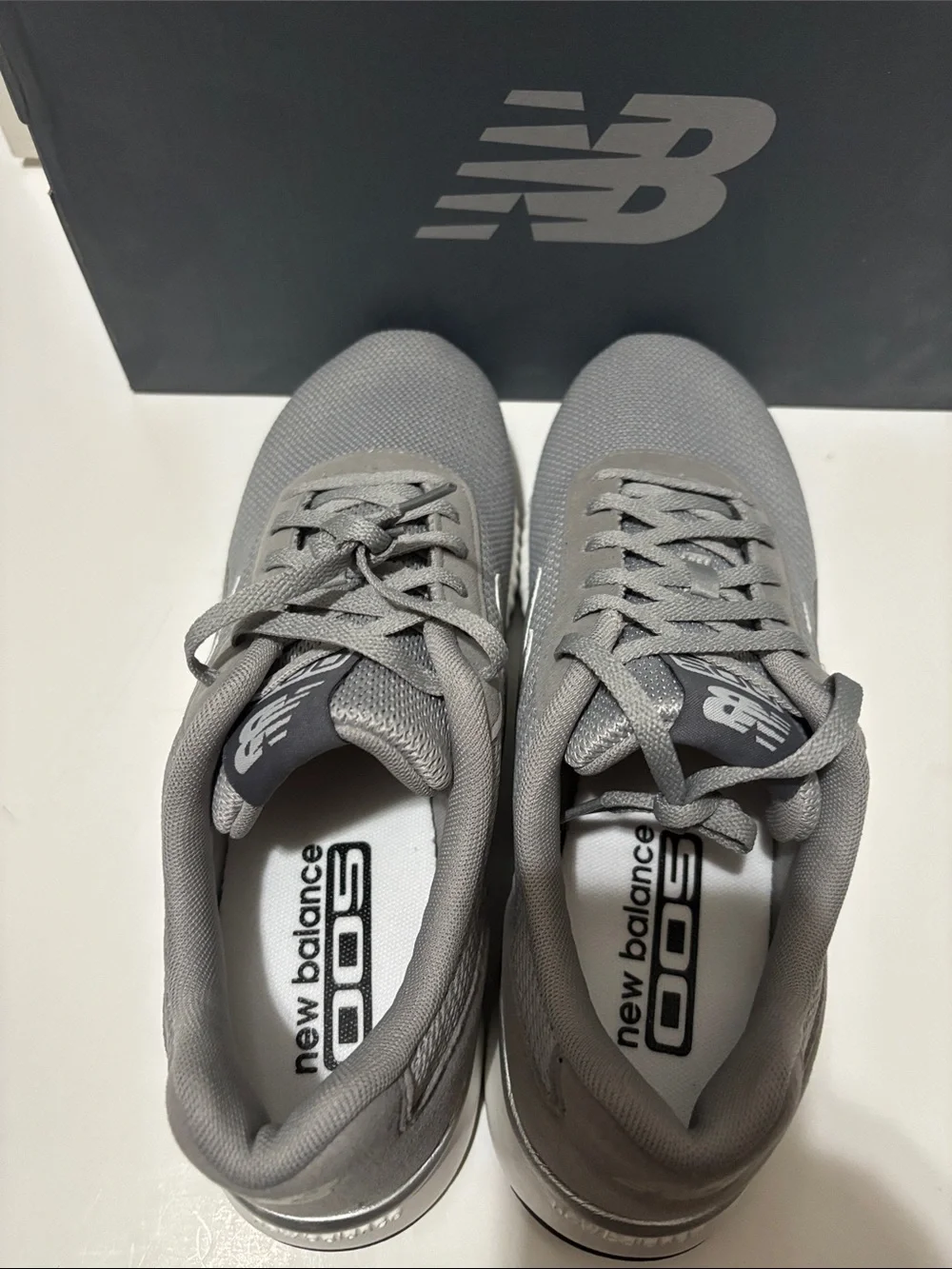 New Balance Light Gray Mesh Running Shoes
